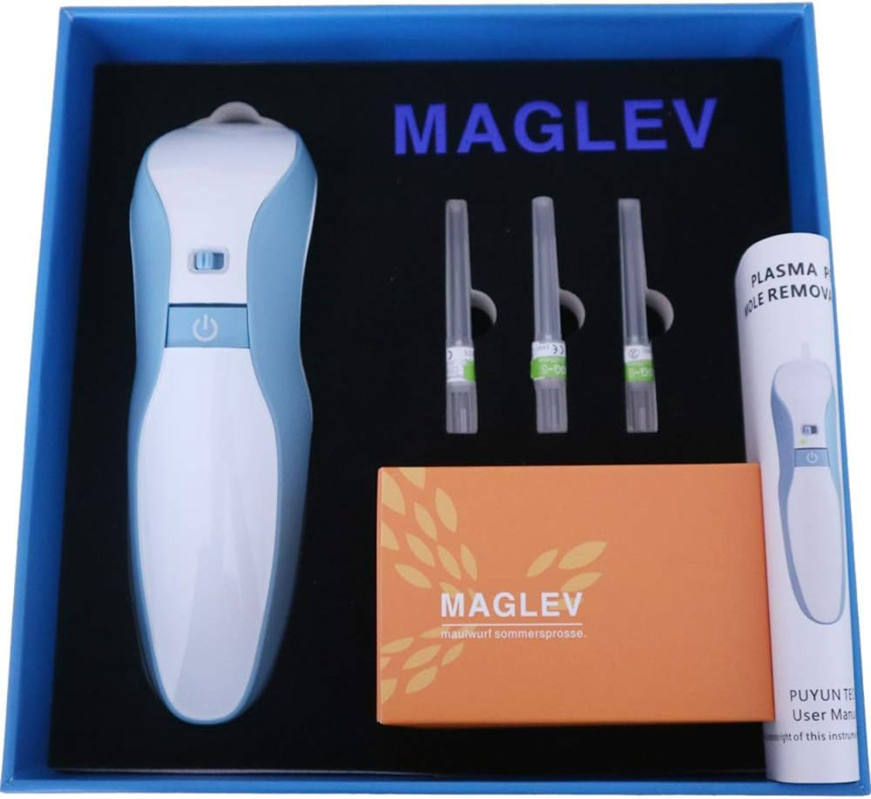 Penna al plasma professionale per la cura della pelle, dispositivo per la rimozione di macchie scure e imperfezioni, bianco e blu