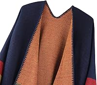 Vista 4 de Chal de poncho para mujer, con parte delantera abierta, estampado de leopardo, chales y envolturas