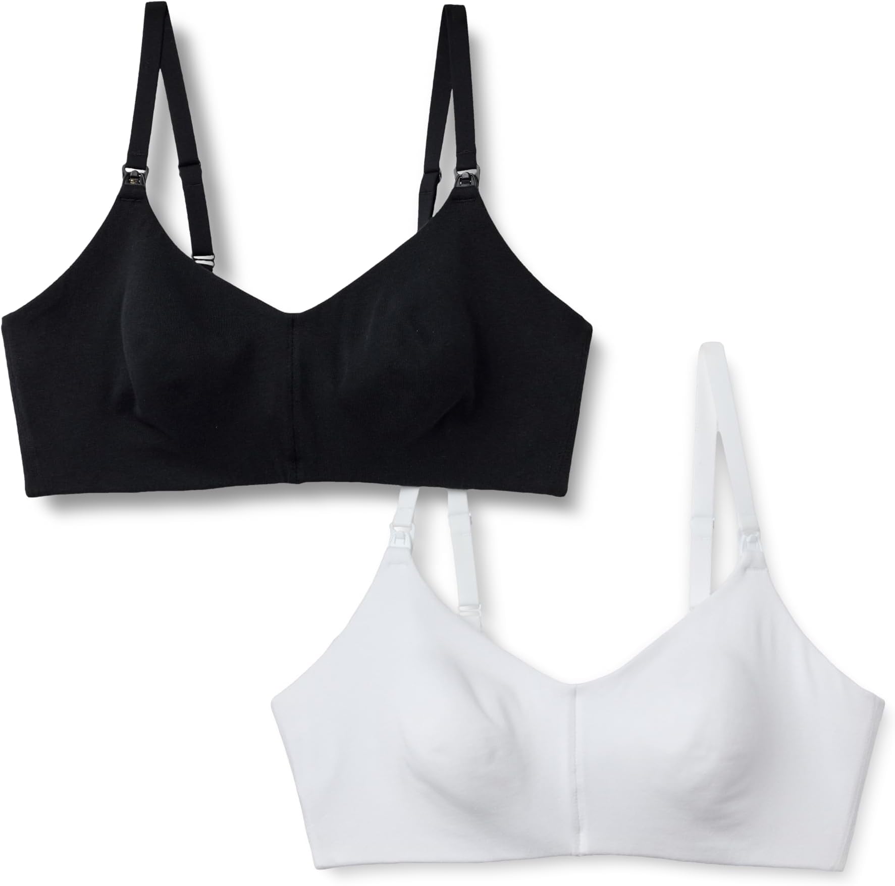 Amazon Essentials Women's Cotton Jersey Support Nursing Bra, Pack of 2