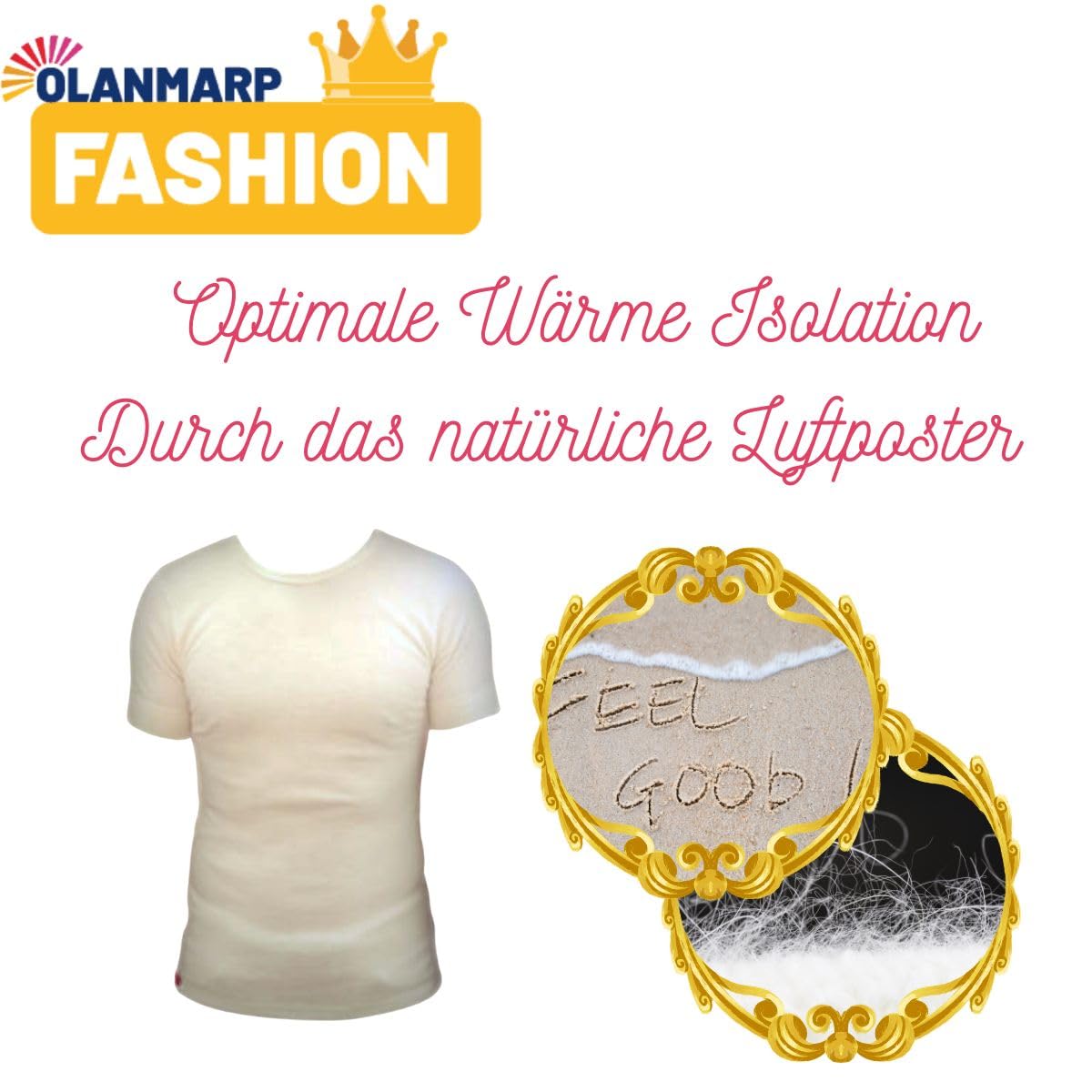 Fashion Herrenshirt Unterhemd 1/2 Arm mit Angora