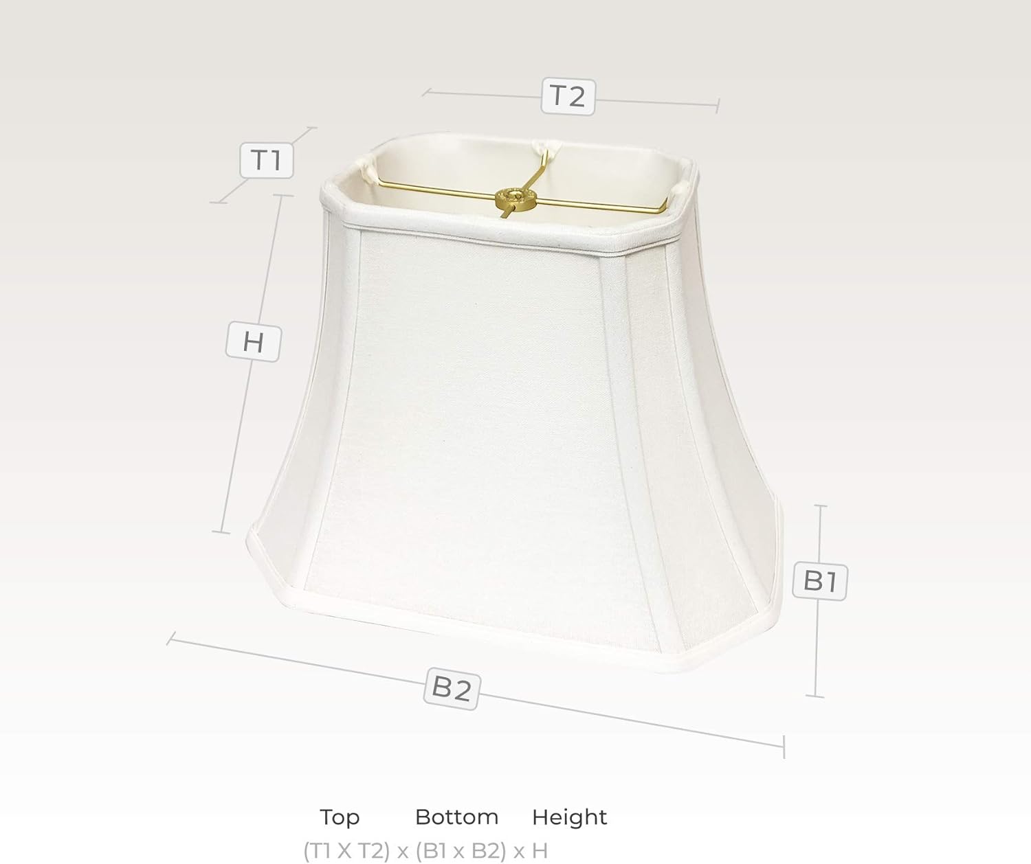 Royal Designs, Inc. BS-710-16LNWH Rectangle Cut Corner Basic Lamp Shade, (7x9) x (10.25x16) x 12.25, Linen White