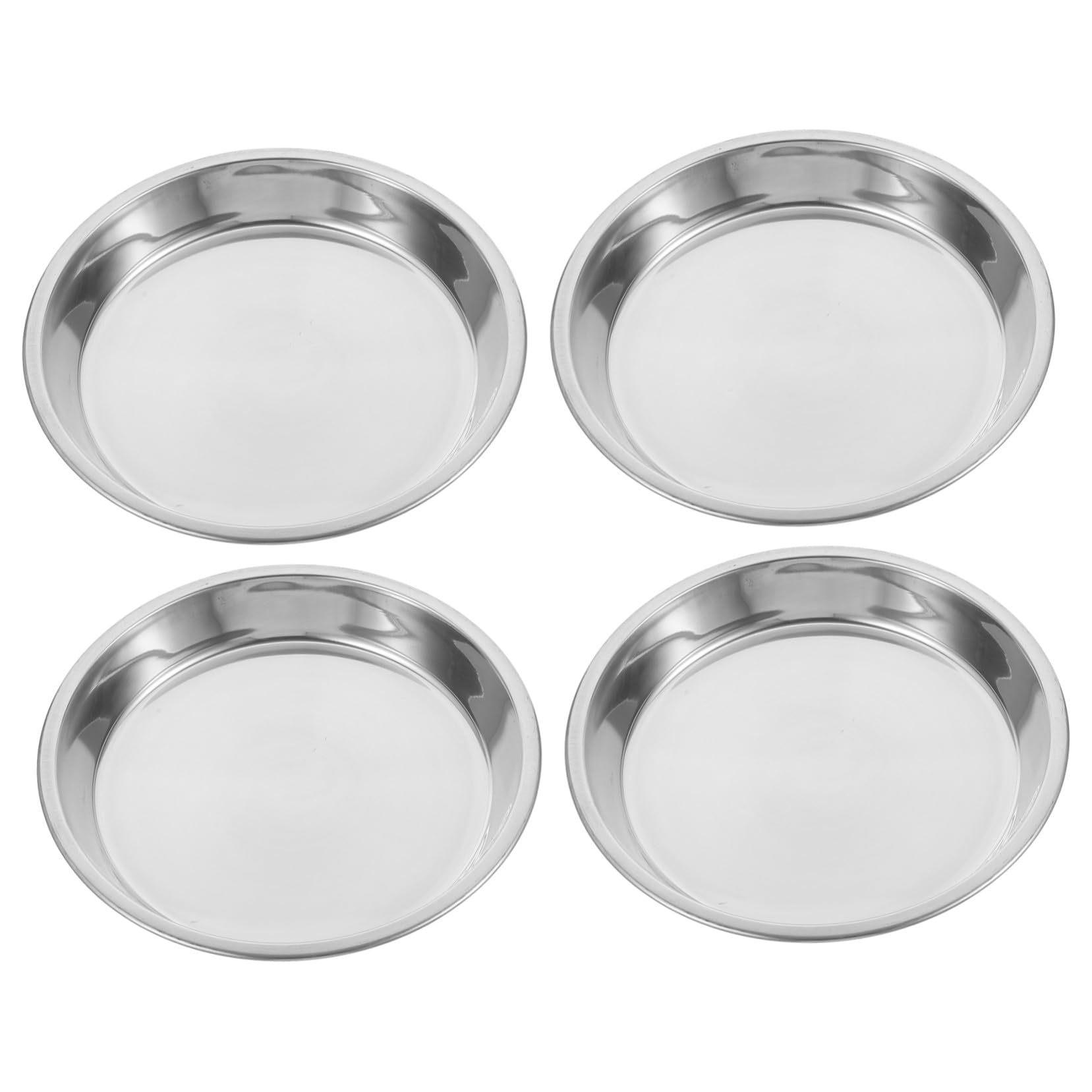 Gamelles pour animaux en acier inoxydable HANABASS : lot de 4 bols plats de 22 cm