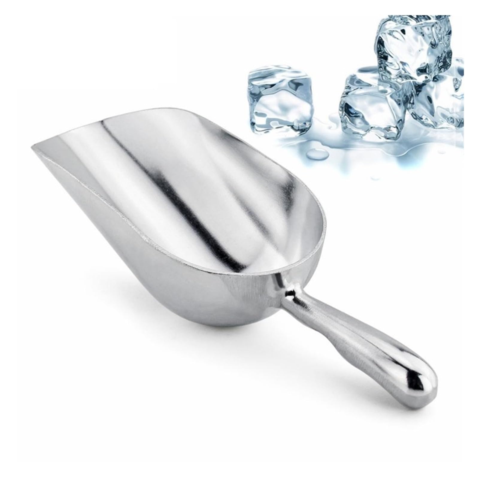 Zwcshuu Stainless Steel 10Oz Aluminum Bar Ice Scoop Dry Bin Dry Goods Candy Spice Shovel Ice Scoop(Stainless Steel 10Oz)