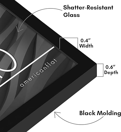 Miniatura 3 de Americanflat Portarretratos de 8 x 10 pulgadas con vidrio inastillable, colección Streamline, marco de fotos de borde fino para mesa y exhibición de