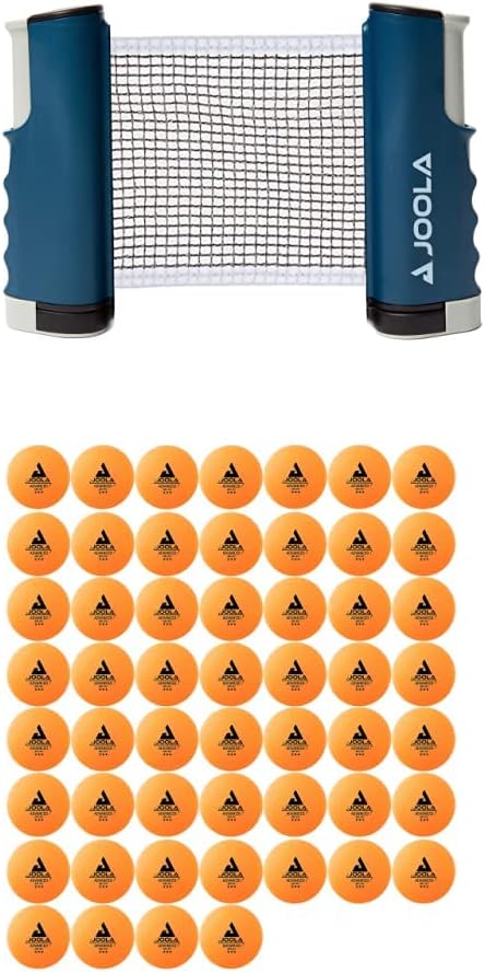 JOOLA Retractable Ping Pong Net - Ping Pong Net for Any Table + JOOLA Training 3 Star Table Tennis Balls