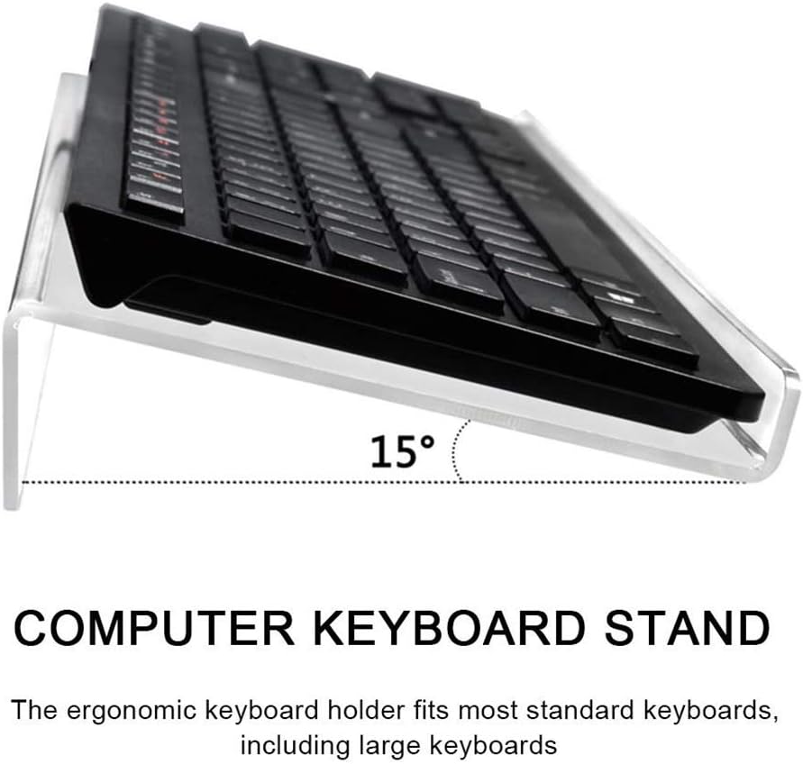Acrylic Computer Keyboard Holder Clear Tilted Keypad Stand for Office Home