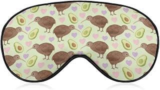 MEIKKO Sleep Mask,Kiwi Bird Avocado Heart Eye Masks with Adjustable Strap for Sleeping,Block Light Eye Sleep Shade Cover for Women Men