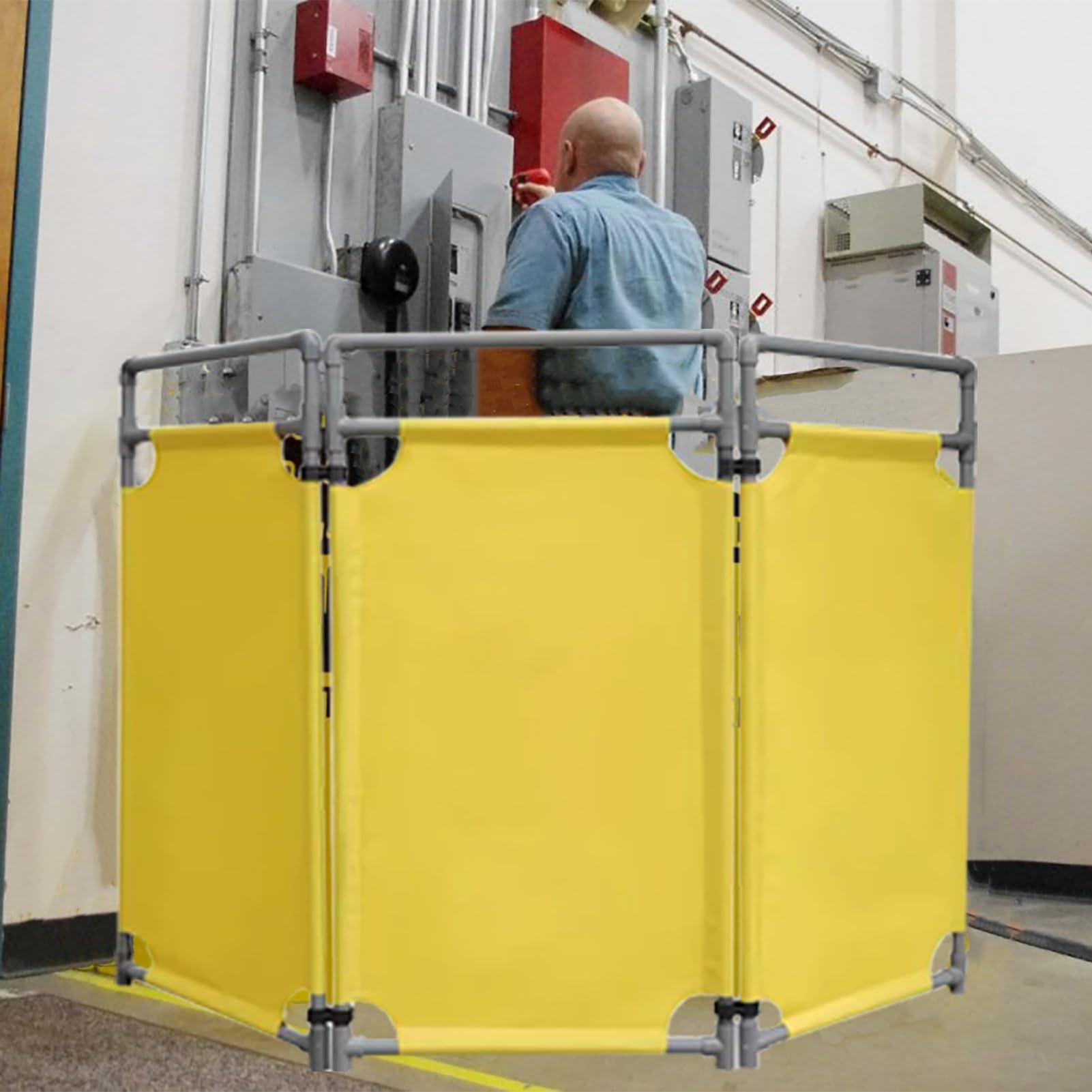 Expandable Barricade Outdoor Barricade Gate - 3-Panel/ 6-Panel, Foldable Traffic Control Barriers Signs, Plastic Elevator Maintenance Fence for Shopping Mall/School (Color : 3 Panel)