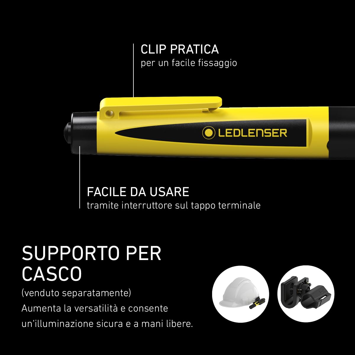 Ledlenser EX4 Torcia ATEX Zona 0, 50lm, Batterie AAA, IP66 | Certificata ATEX, autonomia fino a 7h, 1 modalità, per zone esplosive, serbatoi di carburante e silos per cereali