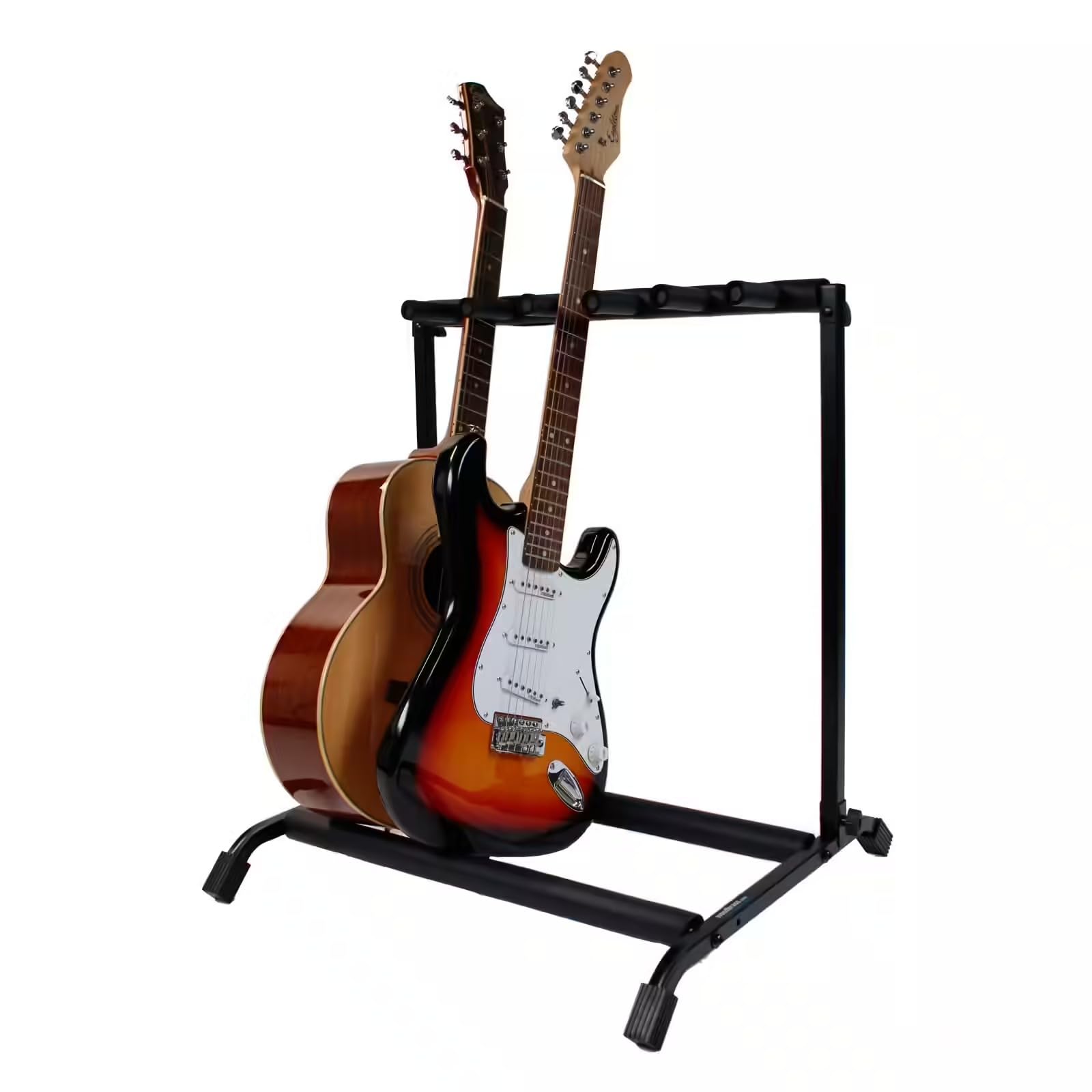 WOODBRASS GS50-R5 Stand rack pour 5 x Guitare, Basse, Electrique ou 3 x Guitare acoustique - Rangement solide, compact et sûr - Support avec encombrement minimum : 67,5 x 65 x 53,5 cm