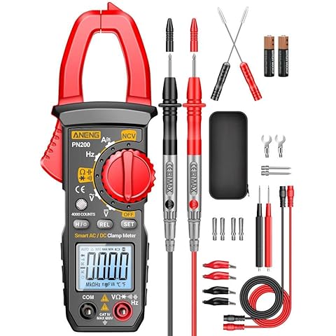 ANENG Digital Clamp Meter Multimeter Tester with AC/DC Current,Voltage, NCV Amp Ohm Volt 4000 Counts Meter Measures Capacitance, Resistance, Diodes, Continuity Frequency Backlight Electrican Tools Cover