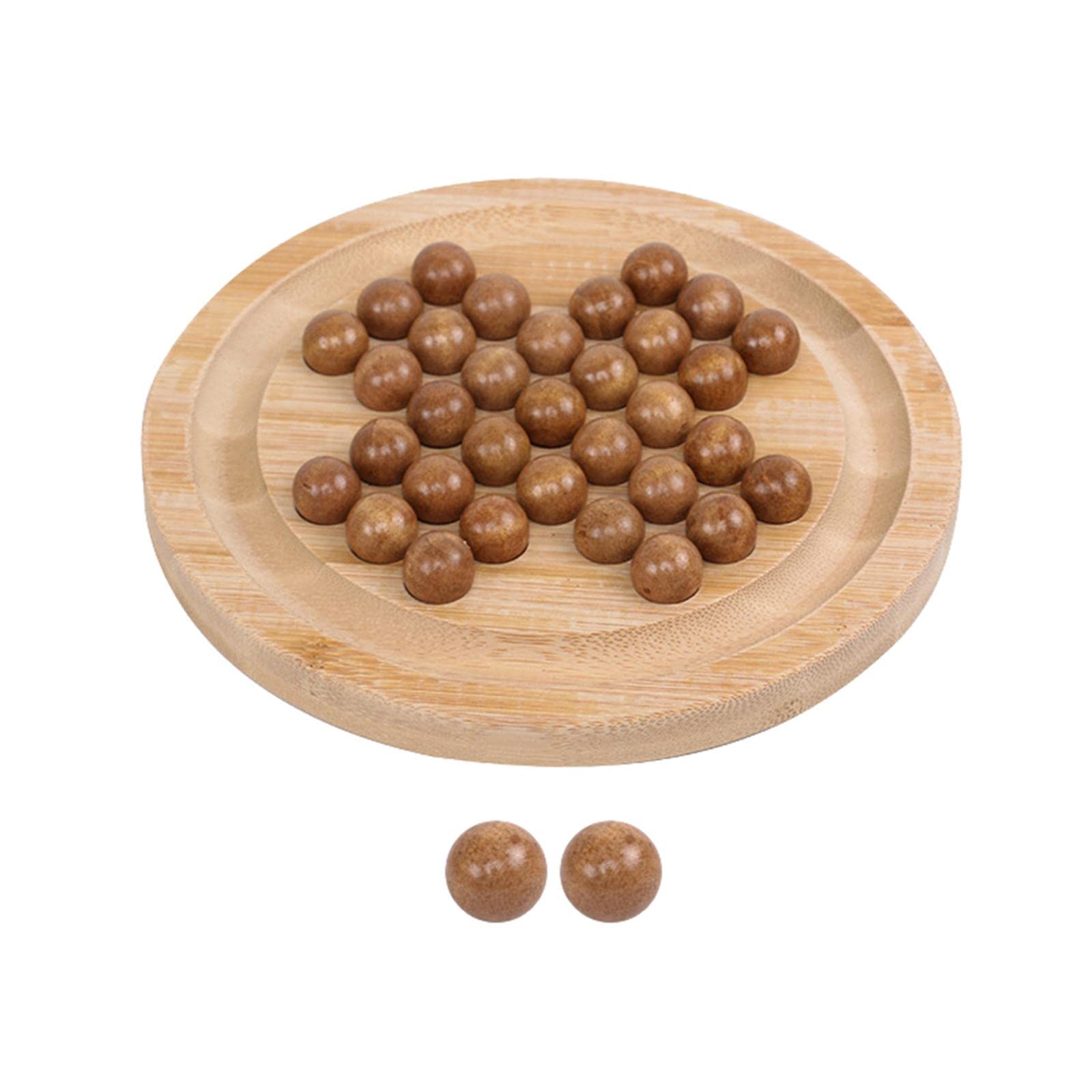 Solitario con Pioli in Legno Giochi da Tavolo Rompicapo Puzzle Indipendenza Scacchi Decorazioni per Ufficio per Bambini, Diametro 180 mm