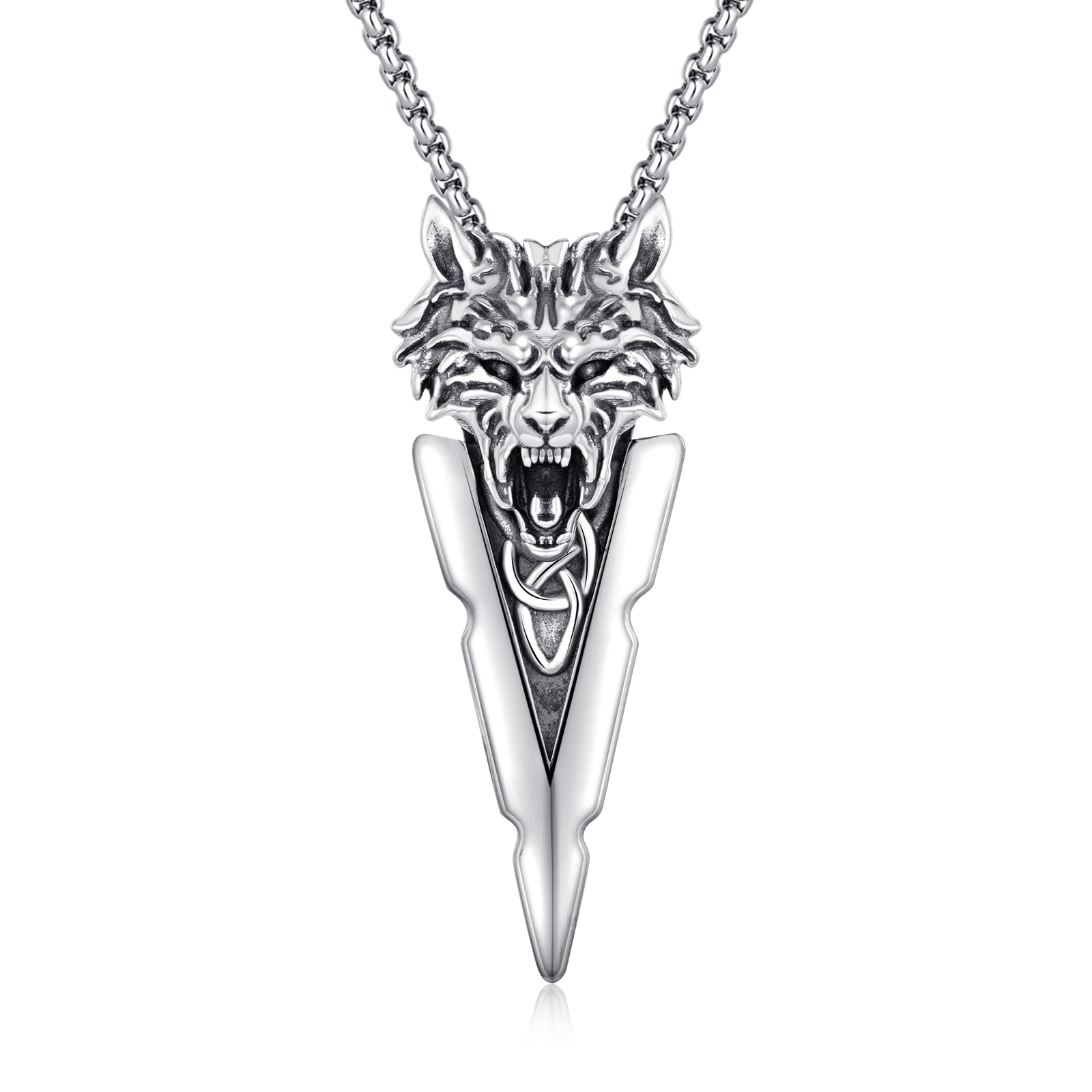 MEDWISE Arrowhead Necklace for Men 925 Sterling Silver Arrow Necklace Celtic Necklace for Men Arrow Necklace Celtic Jewelry for Women Viking Gifts for Men Women