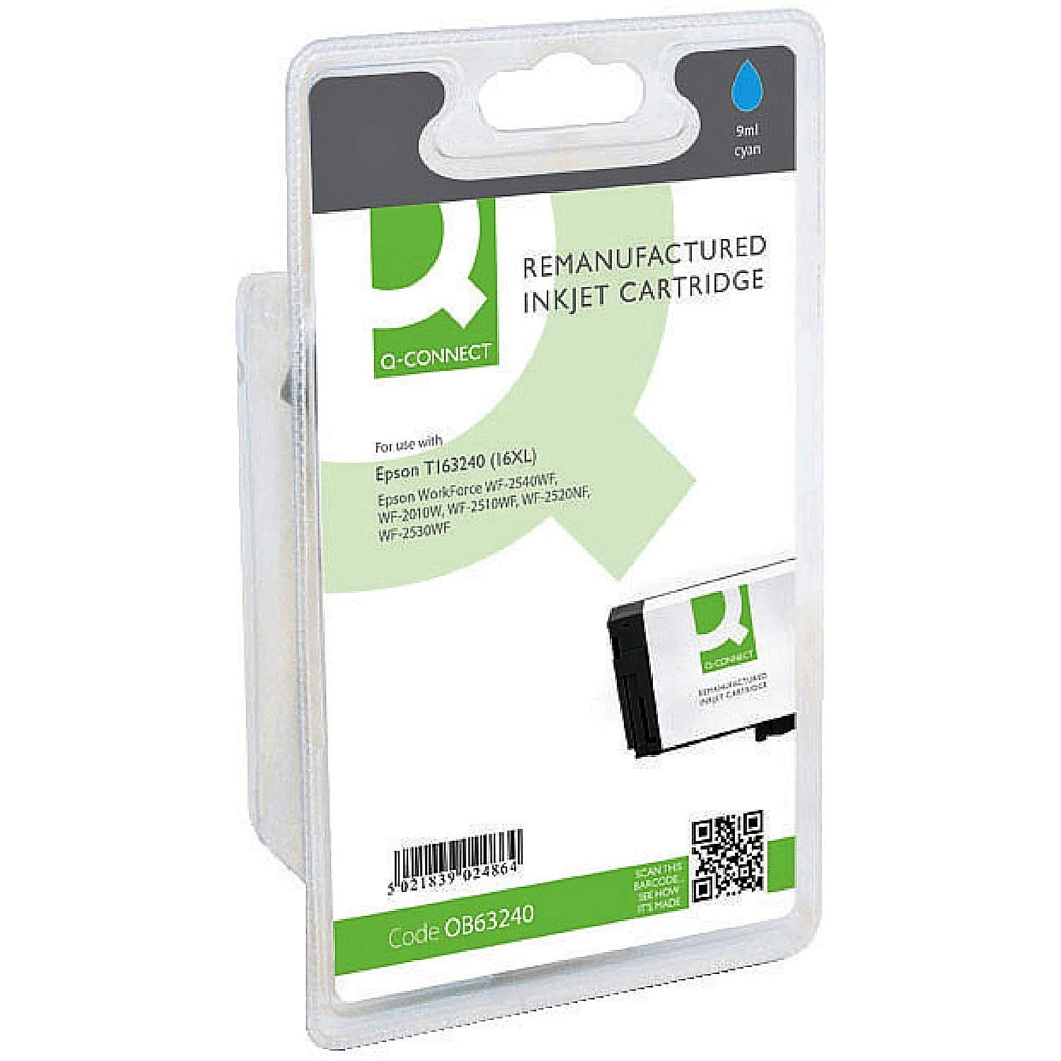 Q-Connect Cyan Epson 16XL Remanufactured Inkjet Cartridge - Ob63240