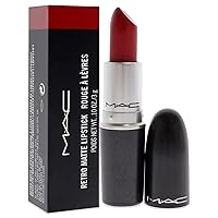Vista 3 de MAC Lápiz labial retro mate Ruby Woo, 1 unidad, multicolor, 0.10 onzas