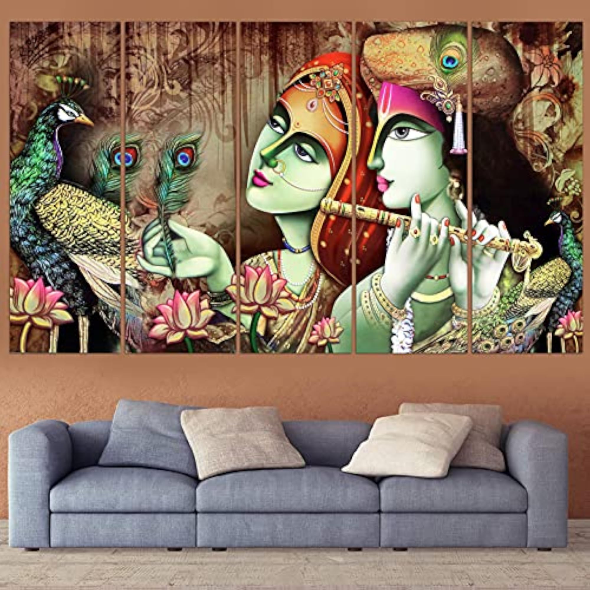 Radha Krishna Wall Painting with Multiple Frames