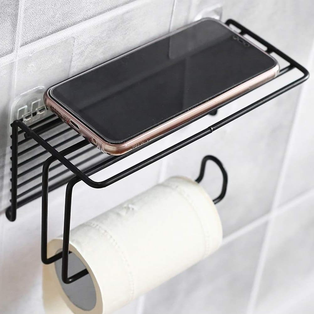 Nestland Adhesive Toilet Paper Holder with Shelf Tissue Paper Roll Towel Holder Storage Rack (Packe of 1) (B0D9DL9311) Amazon Price History, Amazon Price Tracker