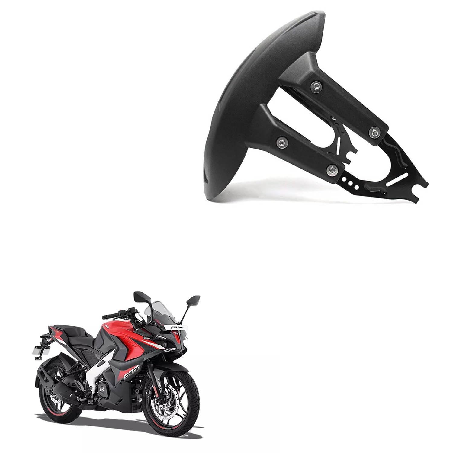Vagary Rear Mudguard Splash Guard for Bajaj Pulsar NS 200, RS 200 | Universal Rear Mudguard for All Bikes/Motercycle with Heavy-Duty Body | Pack of 1 (Black)-picture-37