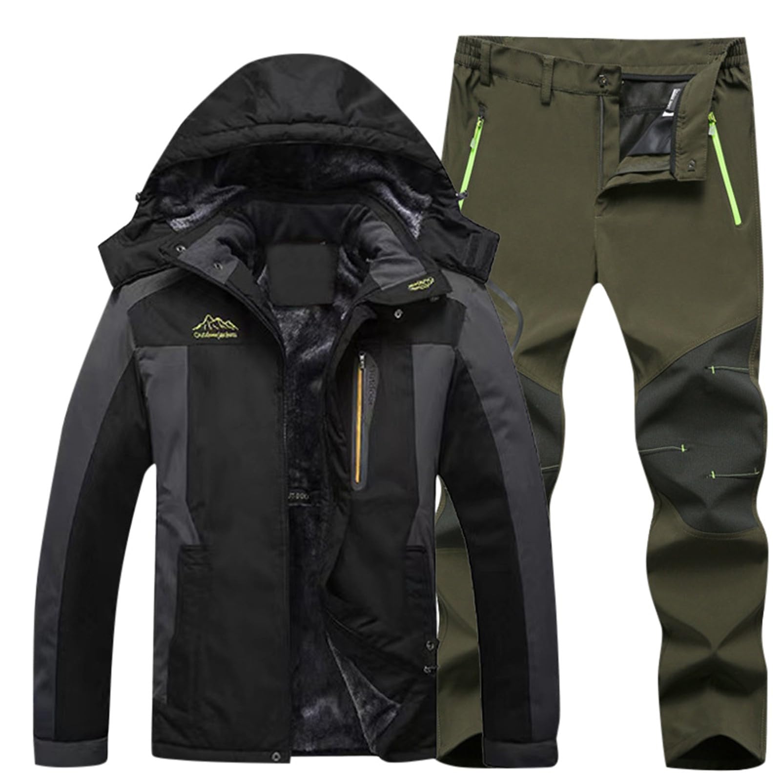 Combinaison de ski homme imperméable pantalon et veste softshell chaude hiver - 3