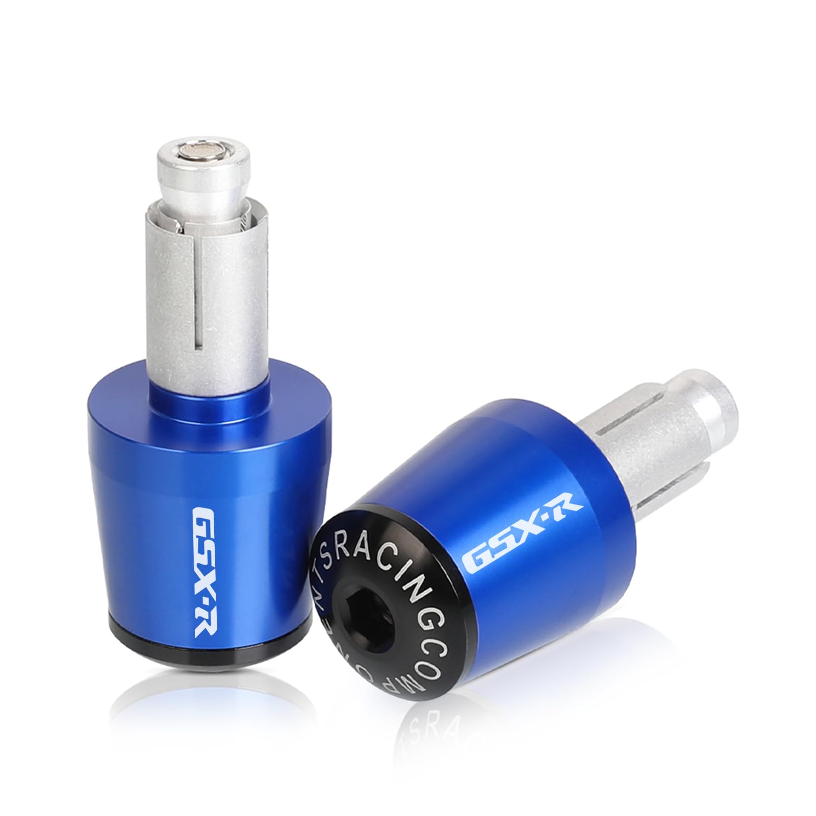 2Pcs 7/8"22mm Contrappeso Del Manubrio Per GSXR GSX-R 600 750 1000 1300 GSR750 Moto Manubrio Gear Balanced Plug Slider Manubrio Estremità Grips Cap Alluminio(blu)