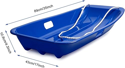 Miniatura 16 de AGPTEK Trineo de nieve duradero de 35/47 pulgadas para niños, niñas y adultos, con asas integradas y cuerda de tracción