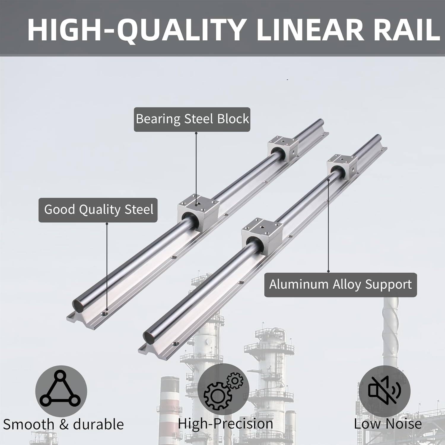 VEVOR Rail de Guidage Lineaire SBR20 1200 mm 2PCS Rails Lineaires 1200