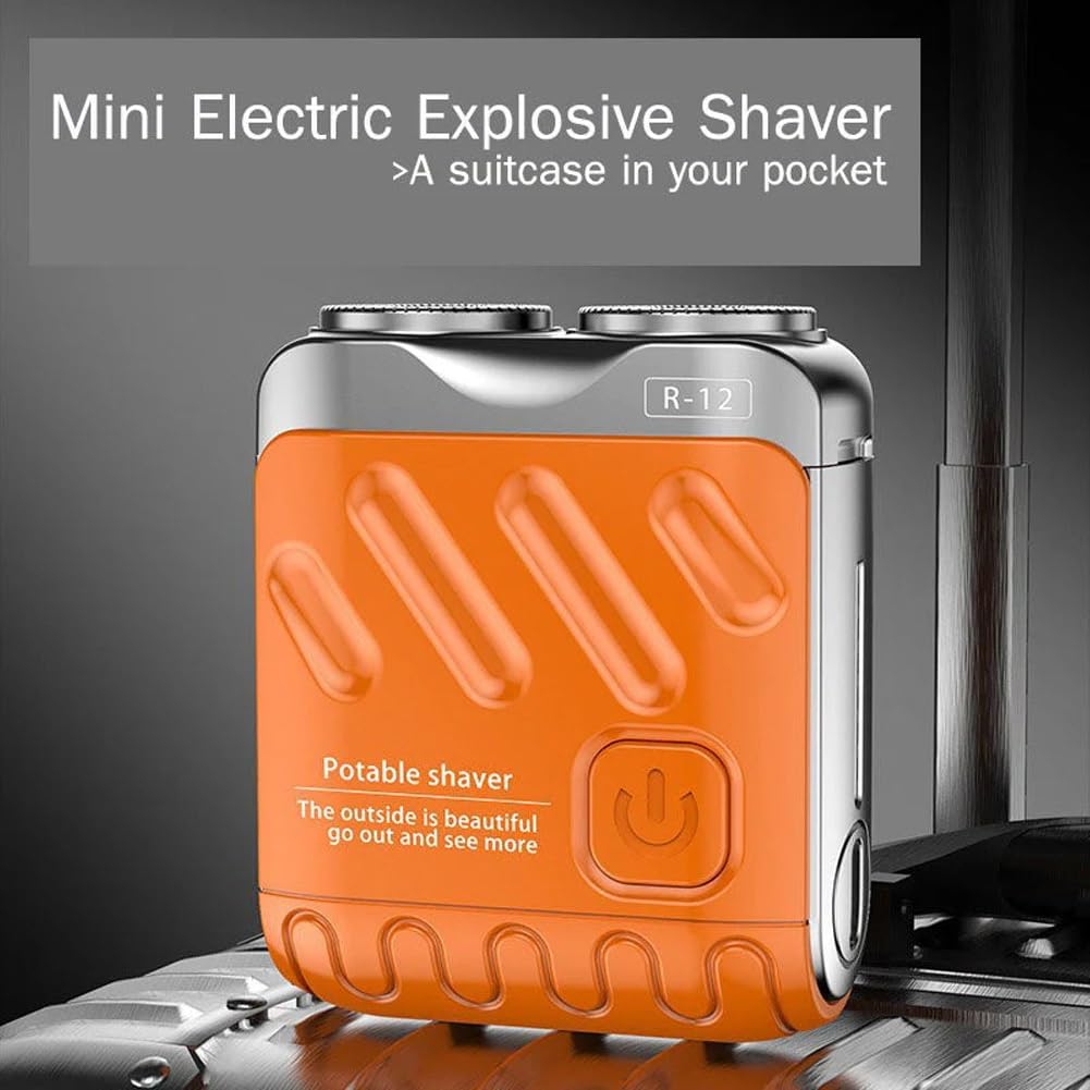 Mini Rasoio Elettrico Rotante Tascabile a Doppio Anello, Rasoio Portatile for Uomo E Donna, Rasoio Impermeabile Ricaricabile Tramite USB, Rasoio a Doppia Testa Bagnato E Asciutto for Viaggi(Mixed)