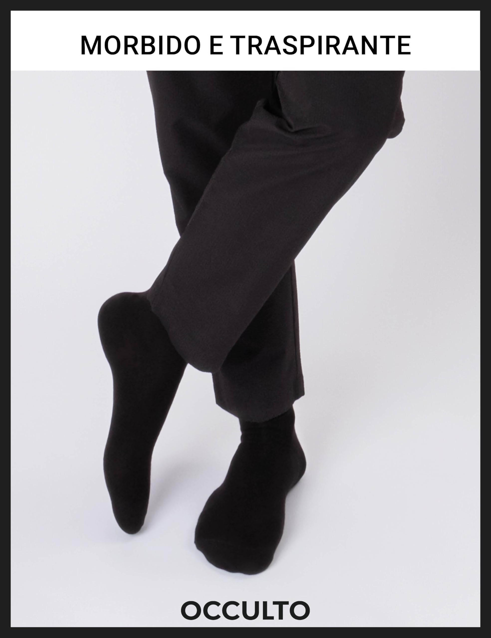 Occulto - Calze da uomo in cotone per il lavoro e per il tempo libero in diversi colori (confezione da 10 paia)