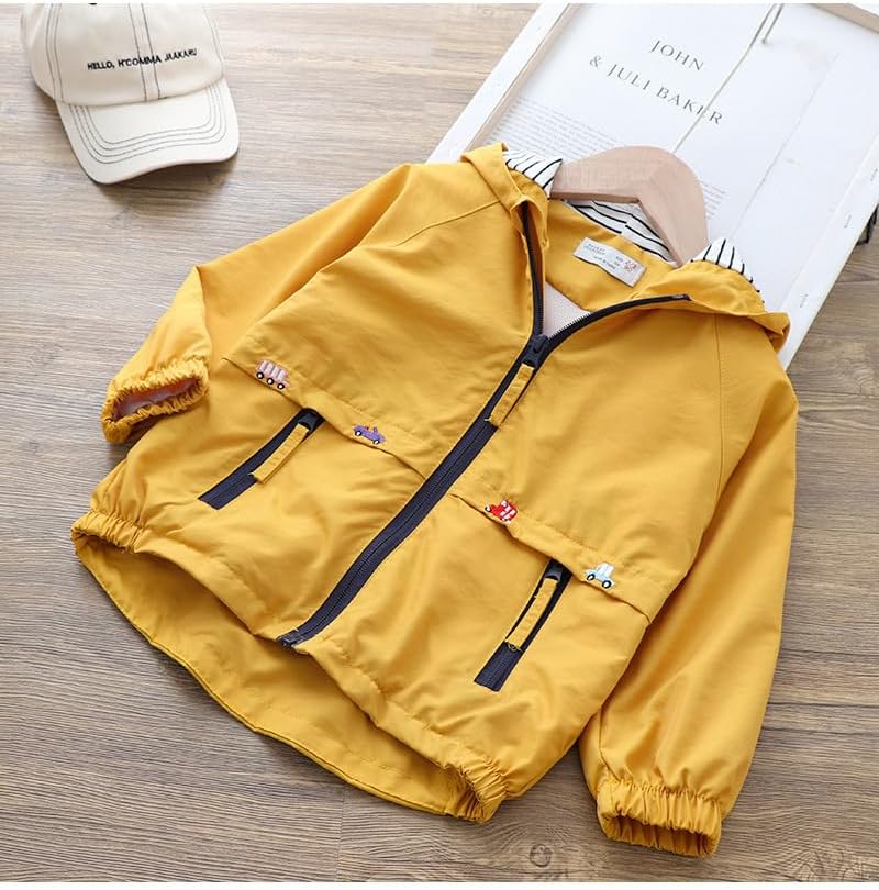 Toddler Boys Windbreaker Jacket Little Boys Hooded Coat Kids Lightweight Zip Hooded Windproof Jacket Casual Outerwear - Image 3
