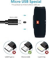 Vista 5 de Cable de carga micro USB de repuesto para JBL Clip 3, 2, JBL Flip 4, 3, 2, JBL Charge 3, 2, 2 Plus, cable de carga portátil impermeable para altavoz