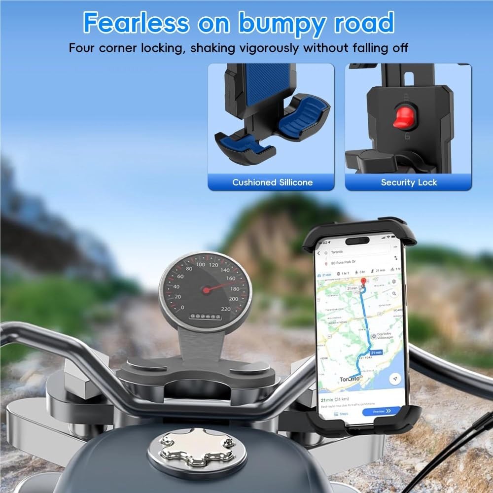 Supporto Per Telefono Per Moto Per Bici Pinza Per Cellulare Per E Scooter Regali Per Telefoni 4.5"-7" Accessori Per Ciclismo