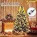 Goplus 7.5ft Pre-lit Artificial Christmas Tree, Hinged Snow Flocked Xmas Tree w/Pine Cones, Red Berries & 550 LED Lights, 8 Lighting Modes, Indoor Holiday Festival Decoration