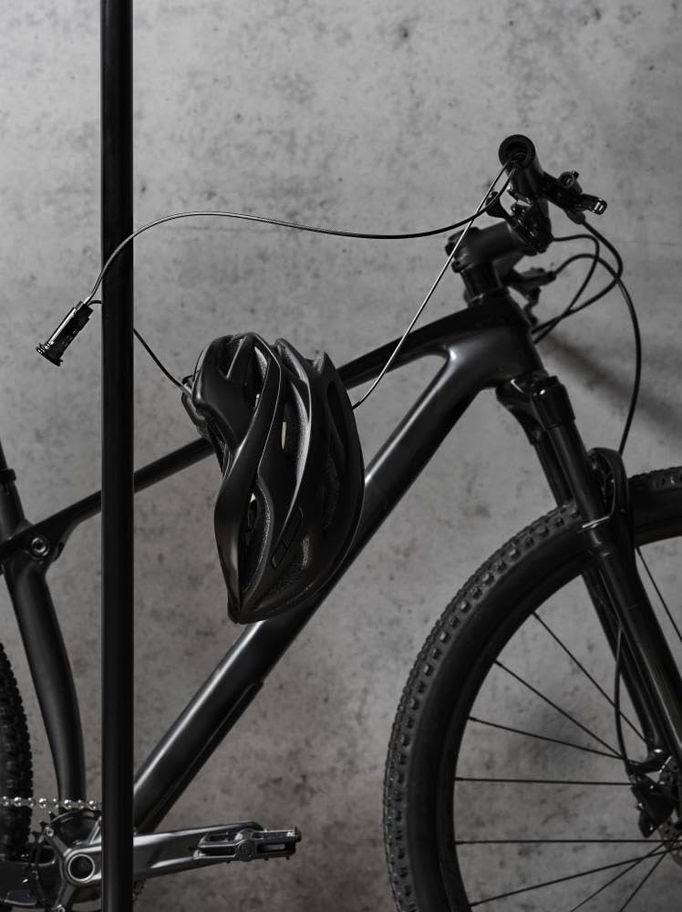 Antivol de vélo au guidon - 130 cm - Serrure à combinaison - Discret et léger - Pour guidon droit - Aluminium/carbone - Haute protection antivol