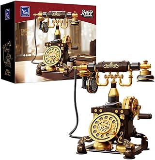 PANTASY Retro Phone Building Blocks Set for Adults, Vintage DIY Telephone Model Kit with Realistic Design, Creative Home Decor Gift, Ideal Gifts for Collectors & Hobbyists