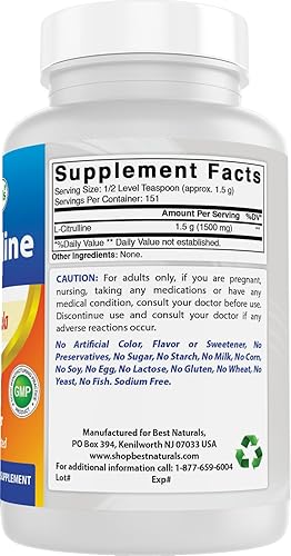 Miniatura 6 de Best Naturals L-citrulina en polvo 8 oz (8 onzas (paquete de 1))