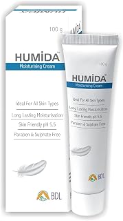HUMIDA Moisturising Cream, 100g, For All Skin Types, Long Lasting, pH 5.5, Paraben & Sulphate Free Price In India