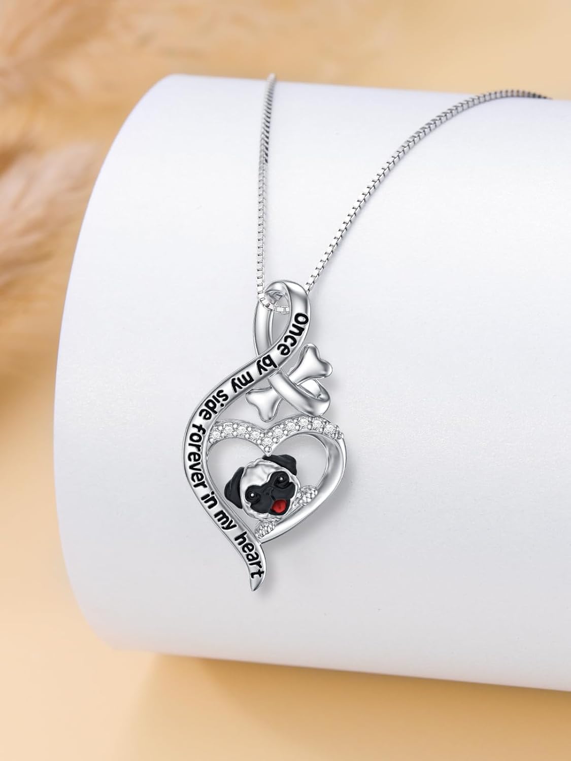 925 Sterling Sliver Yorkshire/Corgi/Labrador/Pug/Bulldog/Paw Print/Cross Necklace Cute Puppy Dog Necklace Jewelry Birthday Gifts for Women Dog Lovers