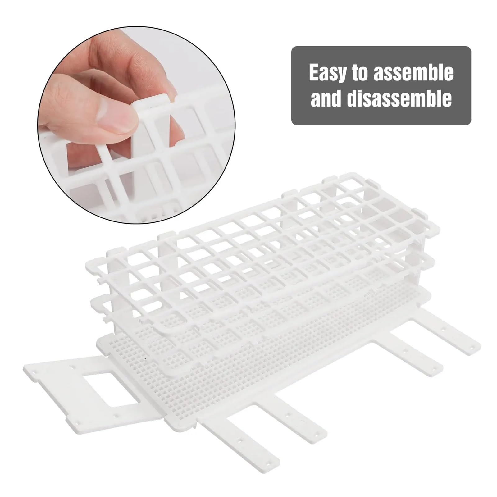 yingyingjia 60 Stück 16 x 100 mm Reagenzgläser aus Kunststoff mit Kappen und 1 Gestell, 13 ml klare Reagenzgläser mit Halter for wissenschaftliche Laborexperimente, 1 Set