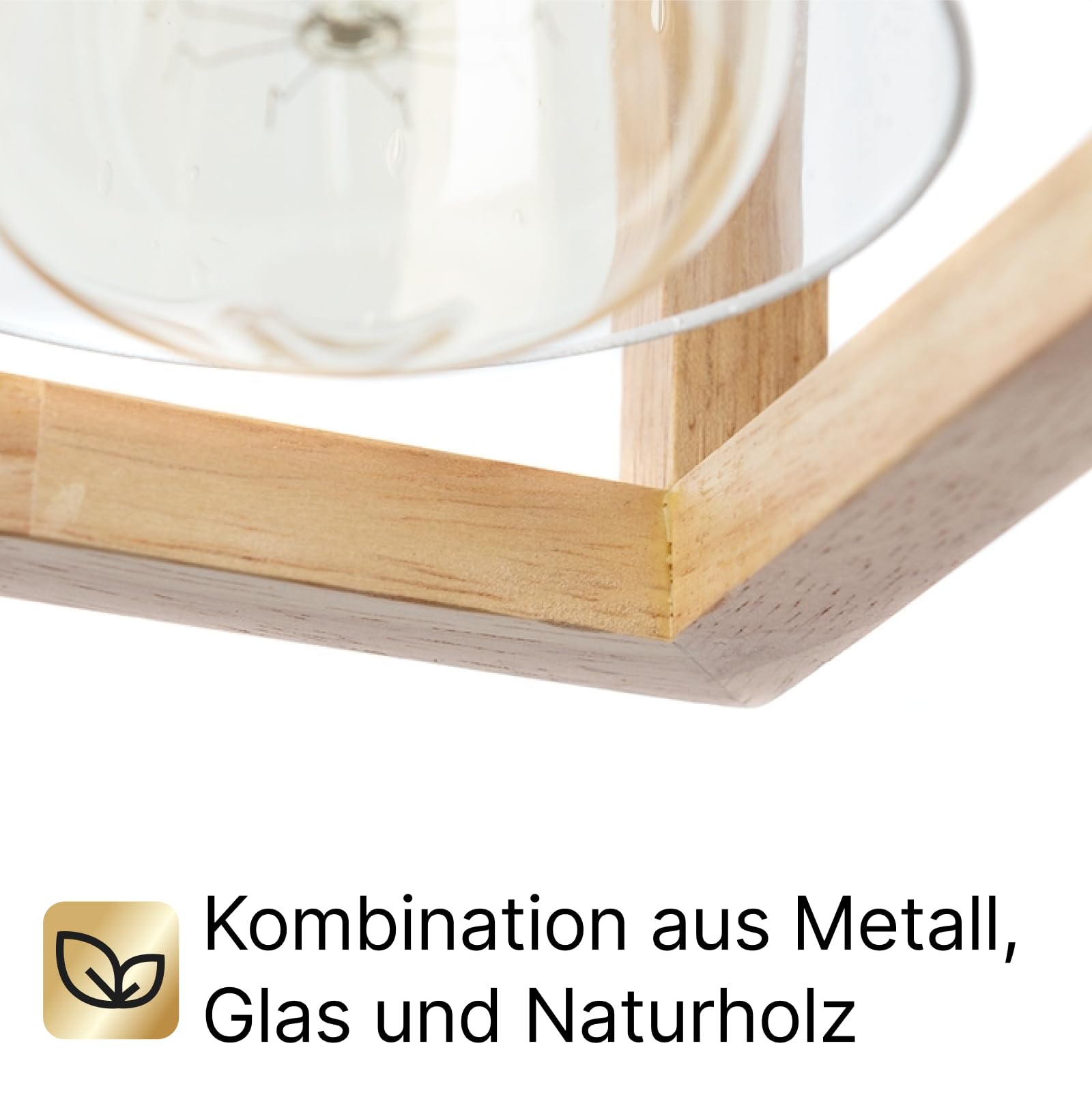 Lámpara colgante de techo para bombilla LED, cristal y metal en acabado negro, con cable y enchufe, luz interior para cocina