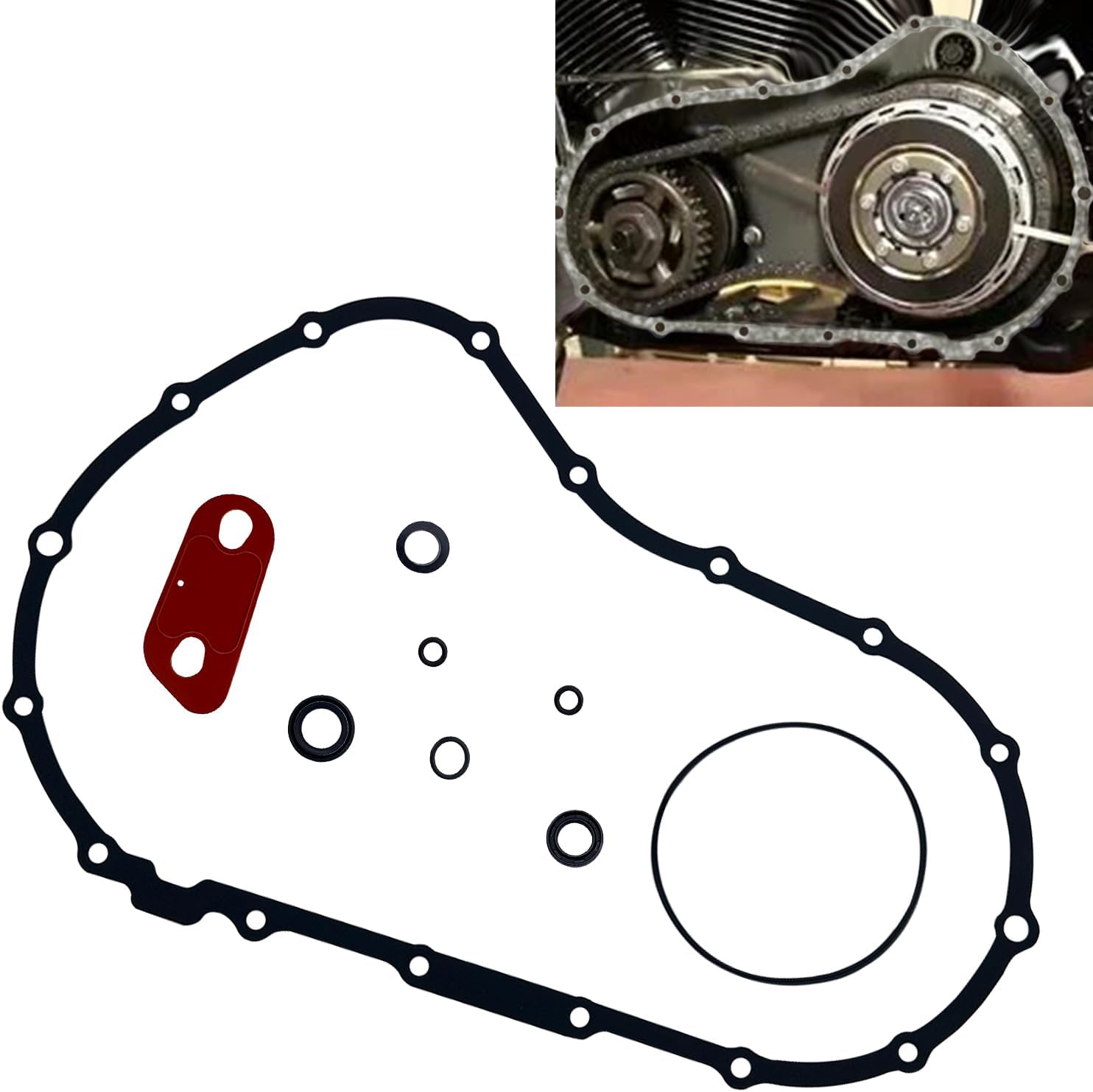Sportster Accessories, Primary Cover Gasket Seal & O-Ring Kit Compatible with Harley-Davidson Iron 883 1200 Sportster 883 1200 Forty Eight Roadster 2009-2020