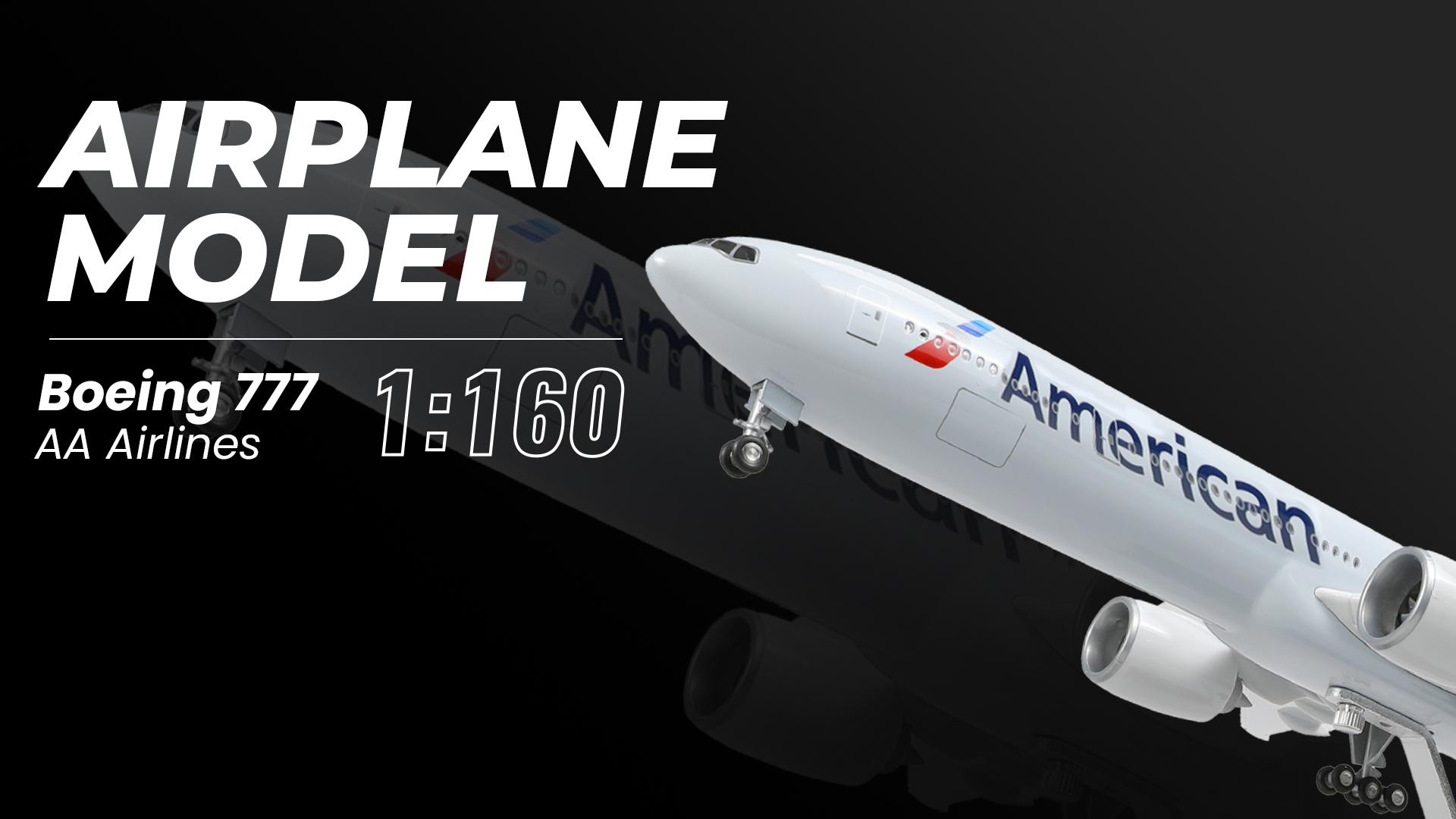 Amazon.com: QIYUMOKE 1/150 Boeing 777-300ER AA Airlines 18.5 inchs