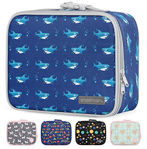 Simple Modern Kids Lunch Bag - Insulated Reusable Meal Container Box for Girls, Boys, Women, Men - Small Hadley, Shark Bite
