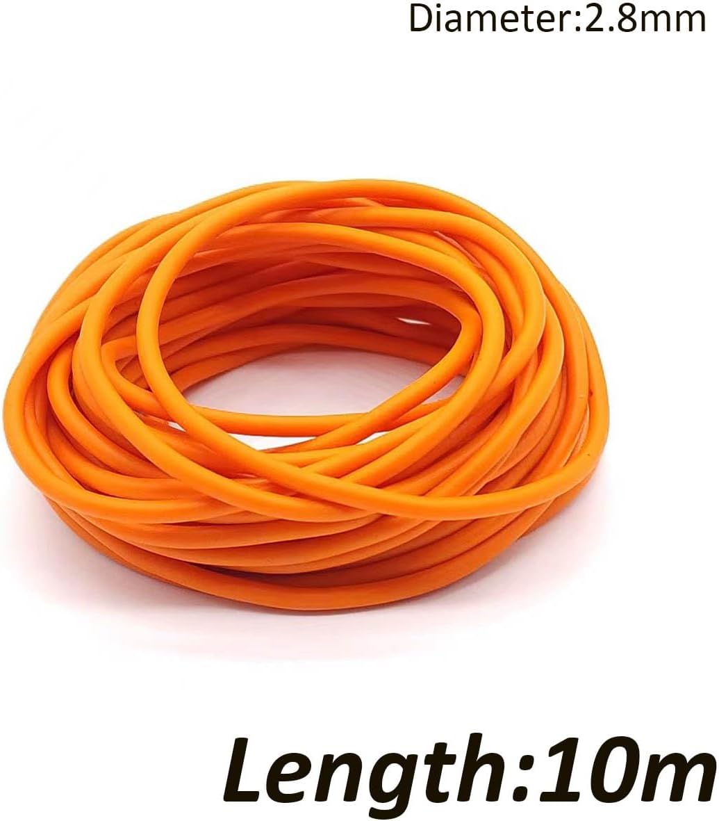 Orange Solid Core Pole Elastic Diameter 2.8mm Fishing Lines Latex Tube Retention Rope Fishing Tackles