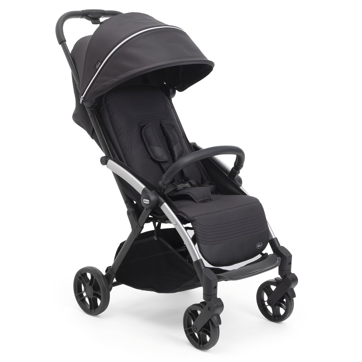 Chicco Goody XPlus Stroller | One-Touch Self-Fold | Padded Seat & Shock-Absorber Wheels | 4 Recline Positions | Adjustable Backrest | Birth to 4 Years | UV50+ Extendable Canopy | Ebony Colour-picture-10