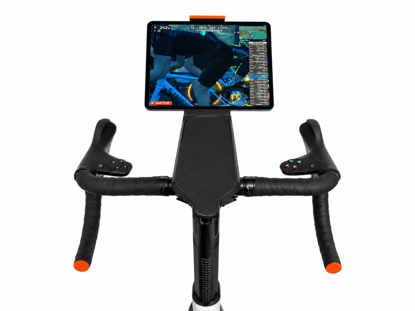 Tablet-Halterung für Zwift Ride Bike, Schwarz und Orange, sichere Klemmhalterung