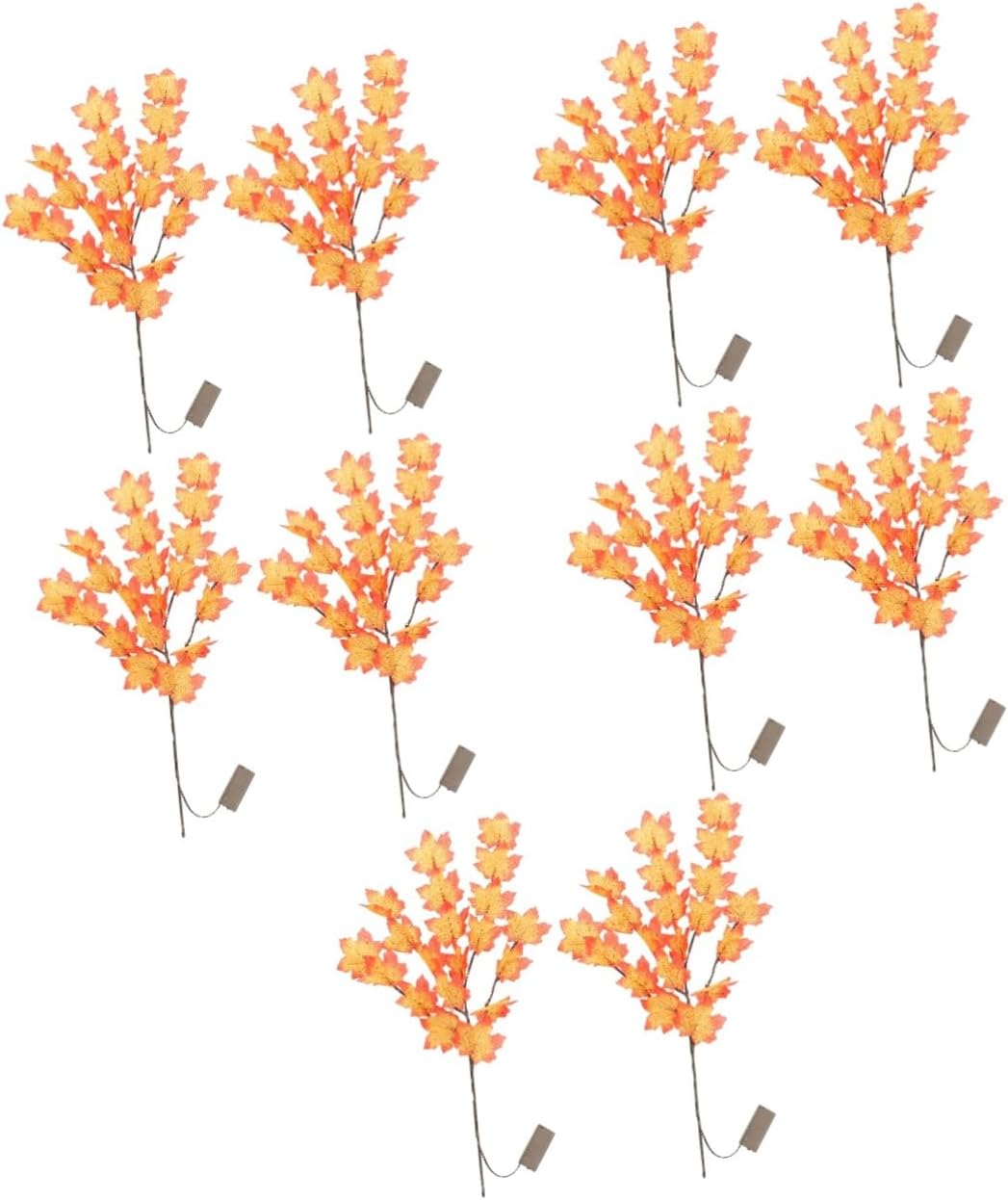 DOITOOL 10pcs Maple Branch Led Decorative Lights Fall Leaf Room Night Light Energy-Saving Realistic Design for Bedroom Living Room Garden Decor