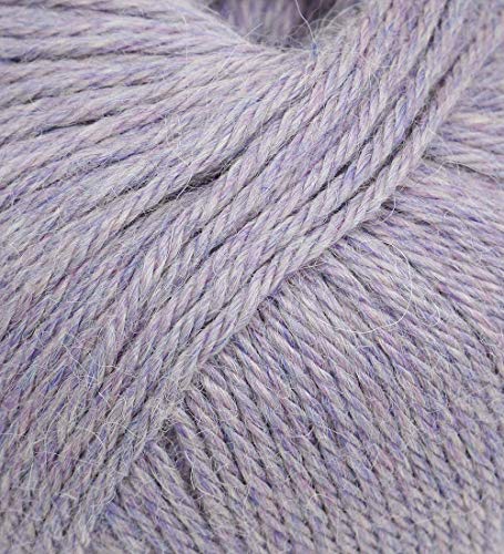 100% Baby Alpaca Yarn Wool Set of 3 Skeins Lace Worsted Bulky/Chunky Weight - Heavenly Soft and Perfect for Knitting and Crocheting (Heather Lilac, Worsted Weight)