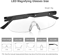Vista 6 de SKYWAY Lupa con luz, 160% luz LED, recargable con lupa para leer pasatiempos y trabajo cerrado, manos libres