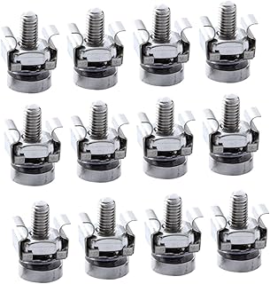Mikinona 50 Sets Screw Card Female Rack Cage Nuts and Bolts Rack Mount Nuts Cabinet Screw PC Screws Rack Screws Stainless Steel Rack Server Rack Mounting Fastener Screw for Server Rack