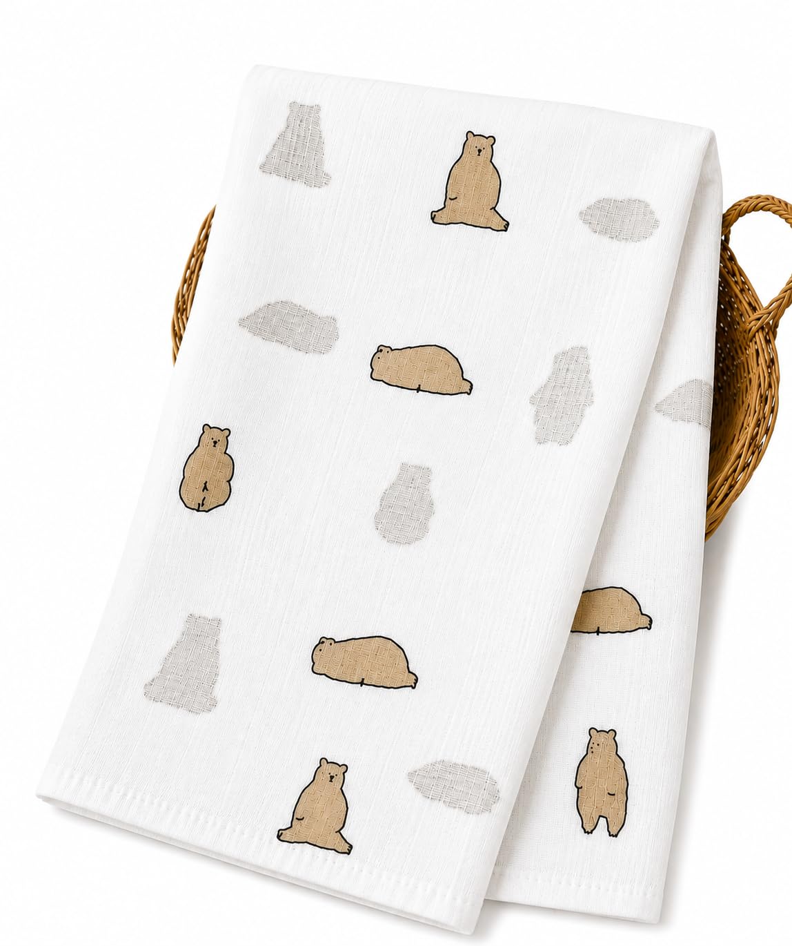 Muslin Baby Bath Towel 70 × 70 cm – 100% Pure Cotton, Ultra Soft, Breathable & Highly Absorbent Baby Towel for Newborn, Infants & Toddlers | Gentle on Delicate Skin | Pack of 1 (Bear)-image-7